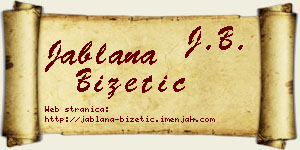 Jablana Bizetić vizit kartica
